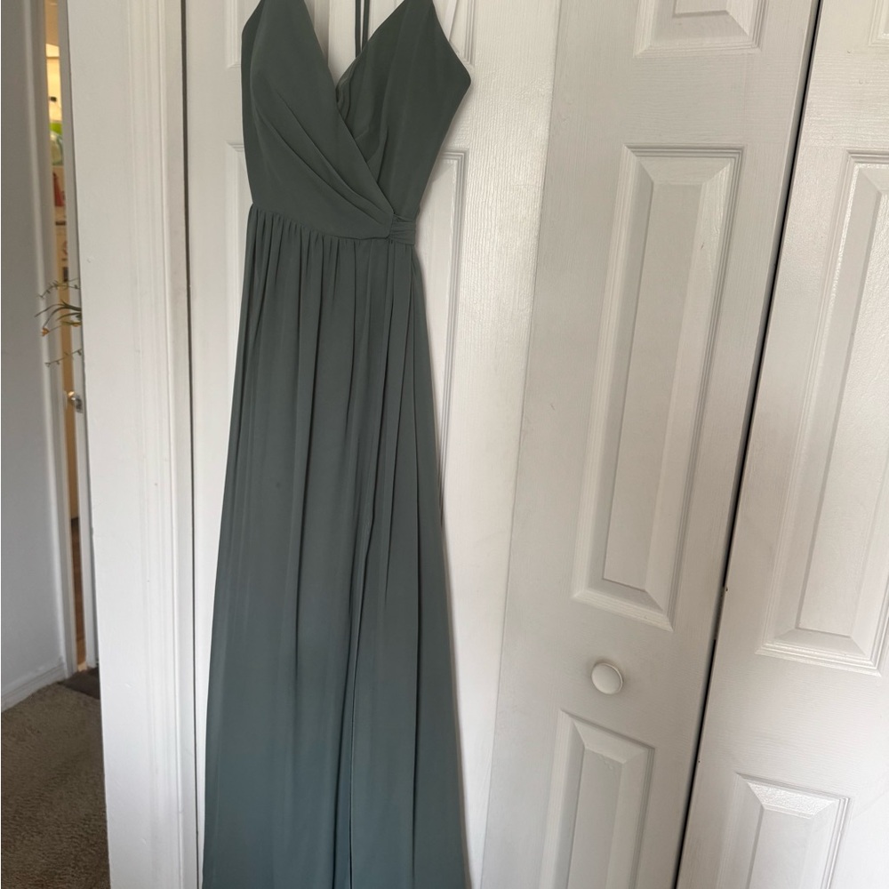 Revelry Hannah Chiffon Faux Wrap Dress